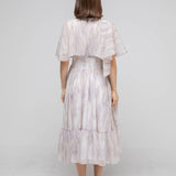 V-neck marble long dress - fasfas