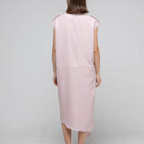 Low waist asymmetric long sleeveless dress