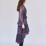 Paisley print asymmetric tiered dress - fasfas