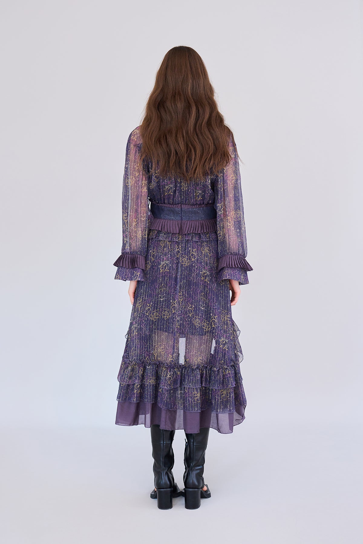 Paisley print asymmetric tiered dress - fasfas