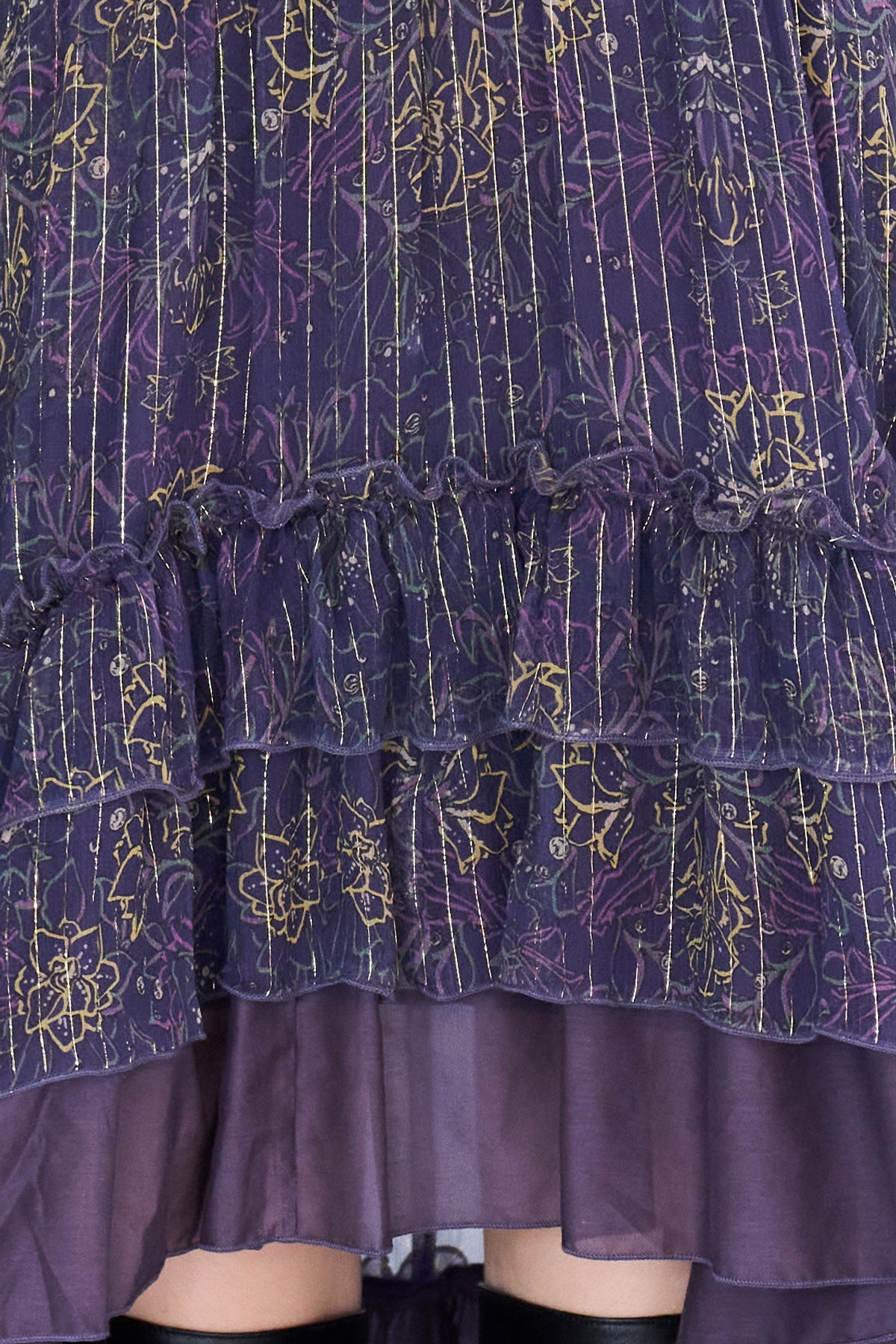 Paisley print asymmetric tiered dress - fasfas