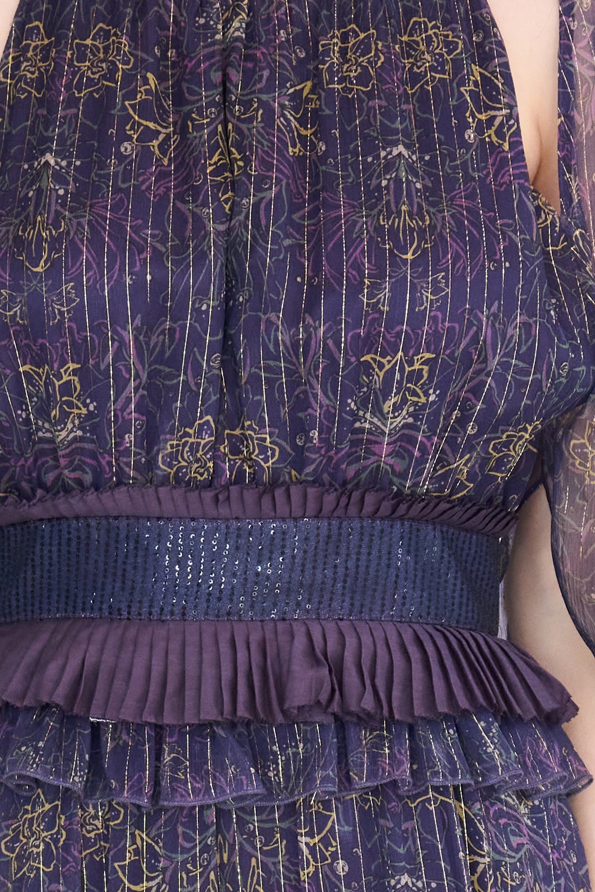 Paisley print asymmetric tiered dress - fasfas