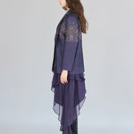 Paisley print lace up wool silk jacket - fasfas