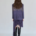 Paisley print lace up wool silk jacket - fasfas