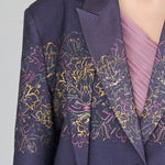 Paisley print lace up wool silk jacket - fasfas