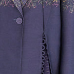 Paisley print lace up wool silk jacket - fasfas