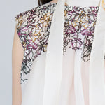 Paisley print sleeveless tie silk blouse - fasfas
