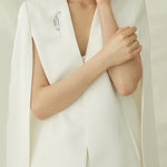 Pearl theoria brooch silver - fasfas