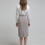 Pintucked v-neck ruffled blouse - fasfas