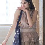 Pleated peplum tank silk blouse - fasfas