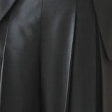 Pleated wide pants dark khaki - fasfas