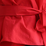 Puff sleeve draped wrap blouse - fasfas