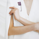 Purple howlite safety pin brooch - fasfas