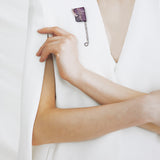 Purple howlite safety pin brooch - fasfas