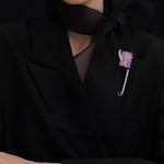 Purple howlite safety pin brooch - fasfas