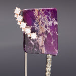Purple howlite safety pin brooch - fasfas