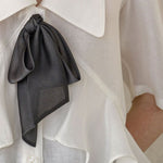 Pussy-bow peplum blouse - fasfas