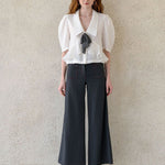 Pussy-bow peplum blouse - fasfas