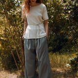 Waist strap knitted t shirt