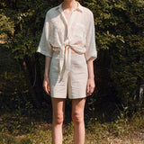 Linen blend shorts