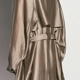 Sheer trench coat charcoal