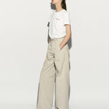 Hoch geschnittene, elastische Bootcut-Hose Cloud