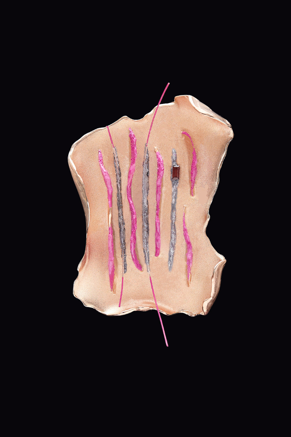 Rhizome objet brooch pink - fasfas