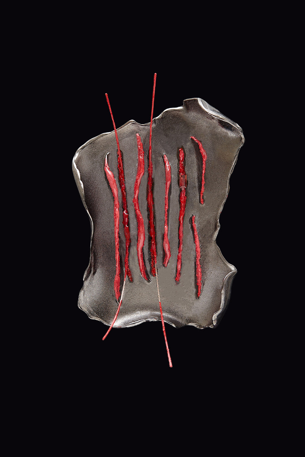 Rhizome objet brooch red - fasfas