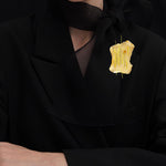 Rhizome objet brooch yellow - fasfas