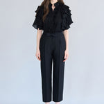 Ribbon point semi-fit pants - fasfas