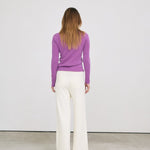 Rib turtle pullover purple – 2/46′ fine cashmere 100% - fasfas