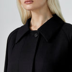 Rohe spread collar coat black - fasfas