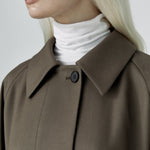 Rohe spread collar coat taupe - fasfas