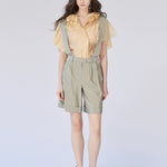 Roll-up wide silk salopette pants - fasfas