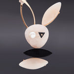 Rose quartz rabbit brooch - fasfas