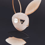 Rose quartz rabbit brooch - fasfas