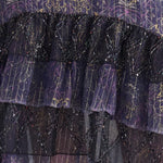 Ruffle tiered asymmetric long skirt purple - fasfas