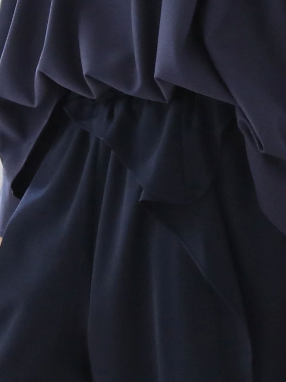 Ruffle banding elastic pants pants navy - fasfas