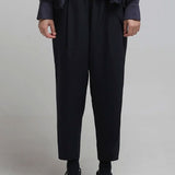 Rüschenband elastische Hose Hose Marineblau