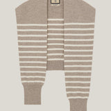 Kaschmir 100% Lucia Streifen Schal Naturbeige