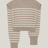 Kaschmir 100% Lucia Streifen Schal Naturbeige