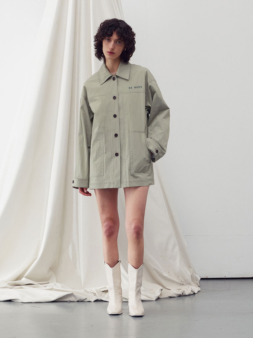 Safari shirt jacket olive - fasfas