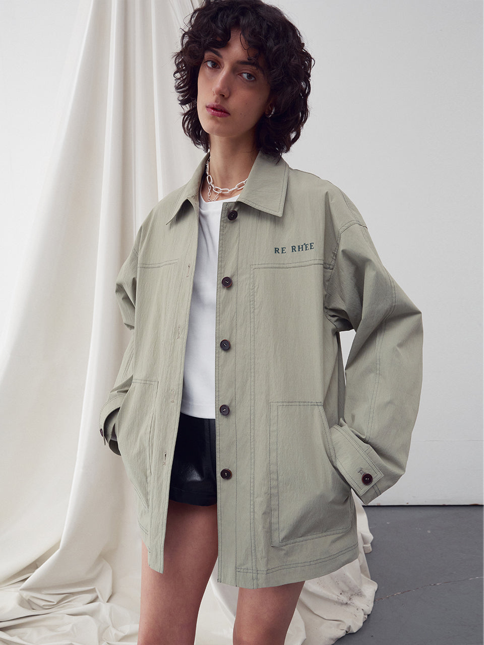 Safari shirt jacket olive - fasfas