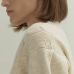 Sara cable sweater custard ivory - fasfas