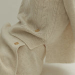 Sara cable sweater custard ivory - fasfas