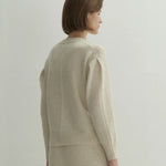 Sara cable sweater custard ivory - fasfas