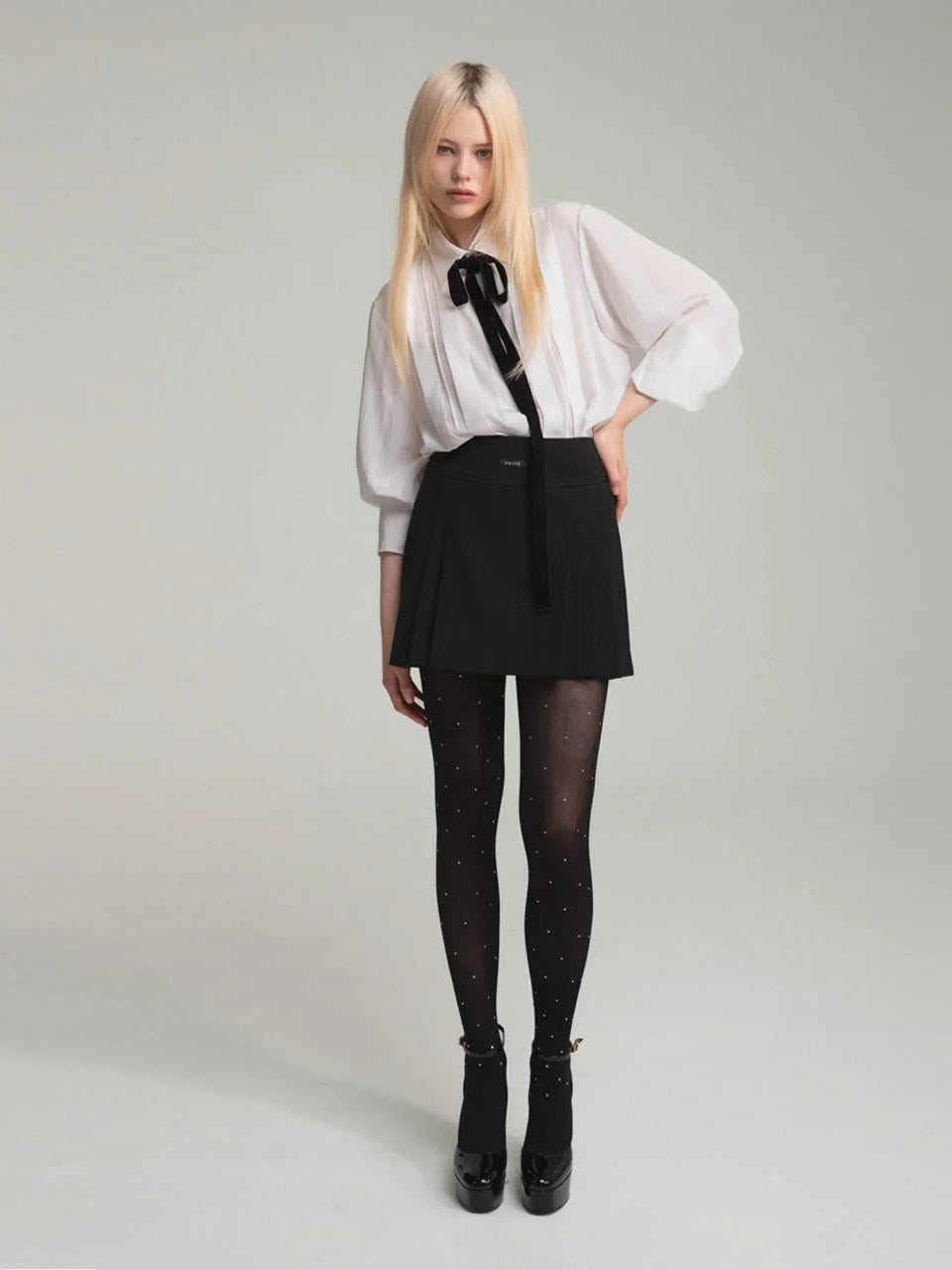 Silk classic pintuck shirt - fasfas