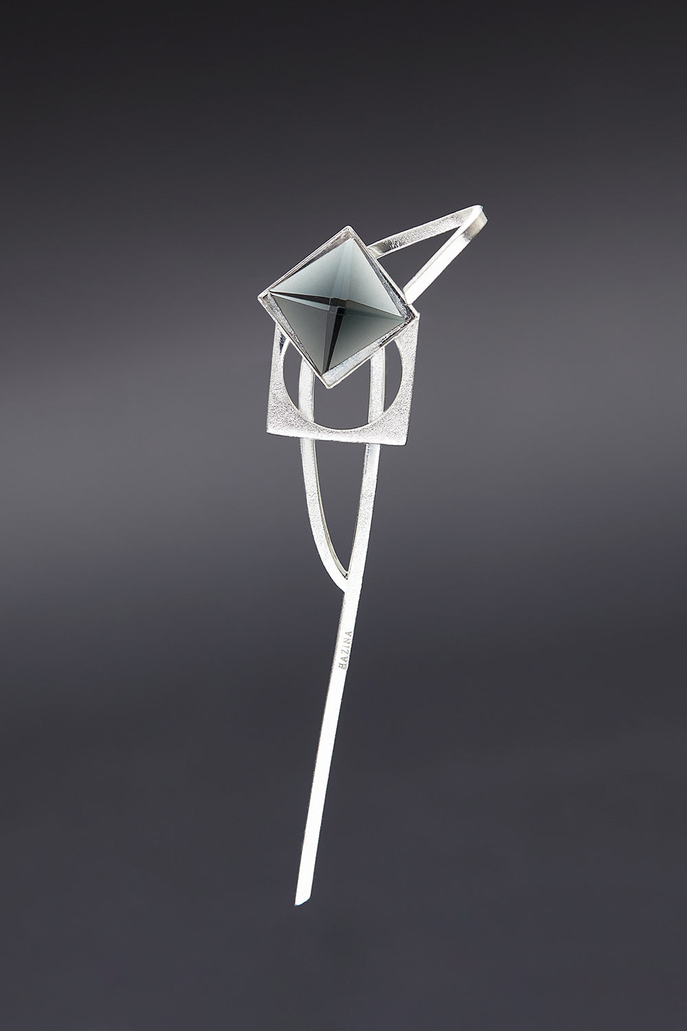 Silver theoria brooch square - fasfas