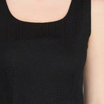 Sleeveless asymmetric black silk dress - fasfas