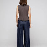 Sleeveless asymmetric jacket - fasfas